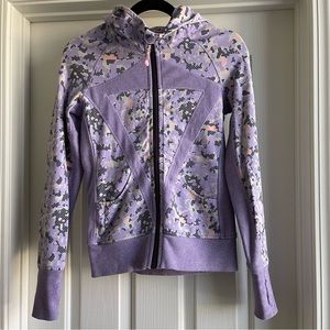 Ivivva by Lululemon Purple Geometric Print Hooded Full Zip Jacket Girl’s Size 12